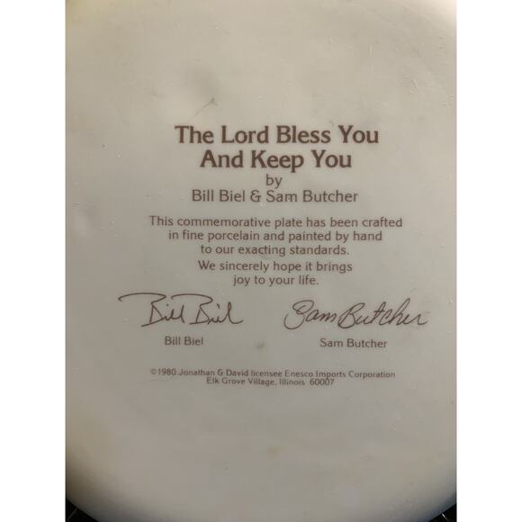 Precious Moments 7” Wedding Plate 1980 “The Lord Bless You And Keep You” E5216 - Picture 5 of 7